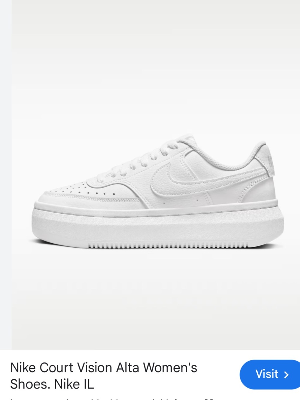 Nike Women's Court Vision Alta Platform Sneakers - All White